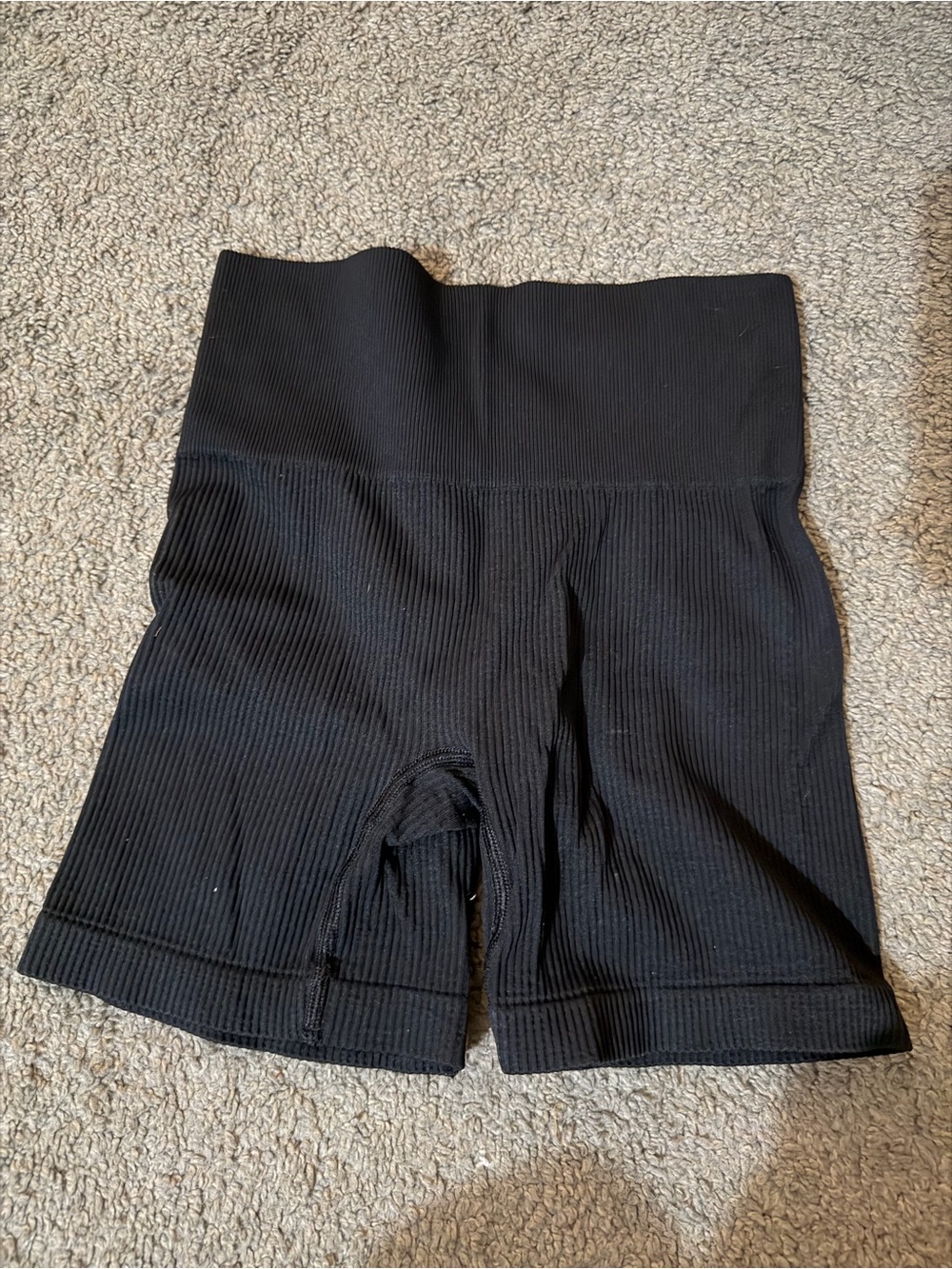 Colsie Black Ribbed High-Waist Bike Shorts